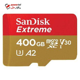 کارت حافظه microSDXC سن دیسک مدل Extreme کلاس A2 استاندارد UHS-I U3 سرعت 160MBps ظرفیت 400 گیگابایت کارت حافظه microSDXC سن دیسک مدل Extreme کلاس A2 استاندارد UHS-I U3 سرعت 160MBps ظرفیت 400 گیگابایت