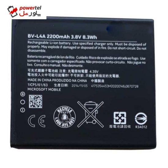 باتری موبایل مدل BV-L4A با ظرفیت 2200mAh مناسب برای گوشی موبایل مایکروسافت Lumia 830