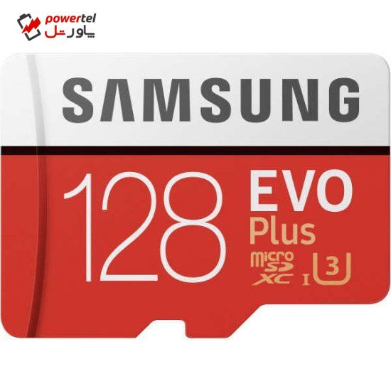 کارت حافظه microSDXC سامسونگ مدل Evo Plus کلاس 10 استاندارد UHS-I U3 سرعت 95MBps ظرفیت 128 گیگابایت