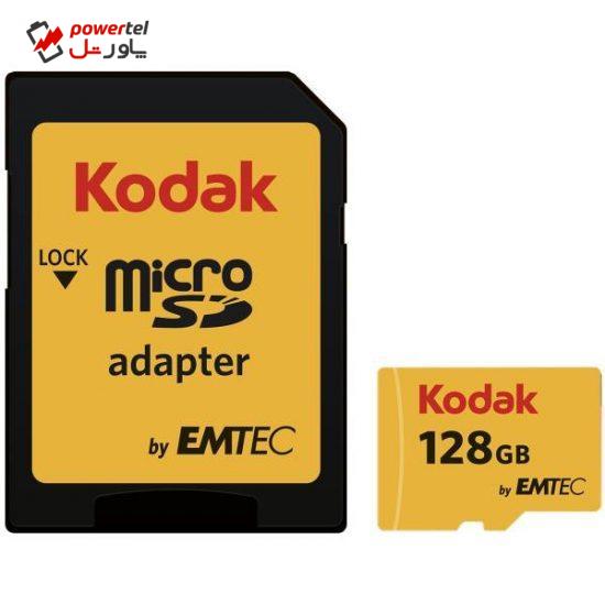 کارت حافظه microSDXC امتک کداک کلاس 10 استاندارد UHS-I U1 سرعت 85MBps 580X همراه با آداپتور SD ظرفیت 128 گیگابایت