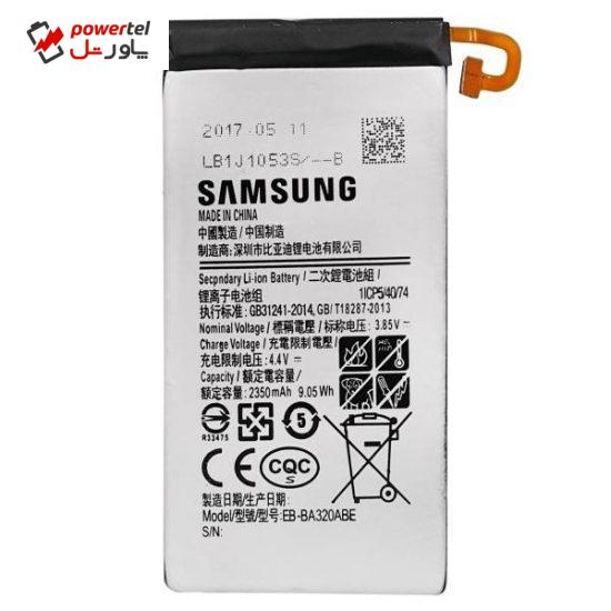 باتری موبایل سامسونگ مدل EB-BA320ABE با ظرفیت 2350mAh مناسب برای گوشی موبایل سامسونگ Galaxy A3 2017