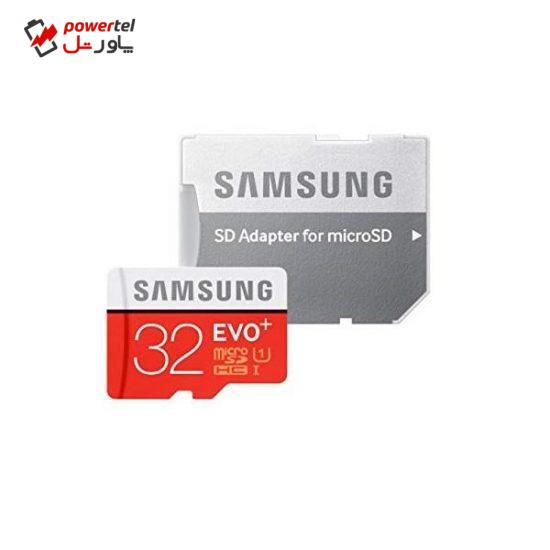 کارت حافظه microSDHC  مدل Evo Plus کلاس 10 استاندارد UHS-I U1 سرعت 100MBps همراه با آداپتور SD ظرفیت 32 گیگابایت