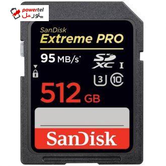 کارت حافظه SDXC سن دیسک مدل Extreme Pro کلاس 10 استاندارد UHS-I U3 سرعت 633X 95MBps ظرفیت 512 گیگابایت