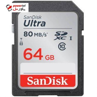 کارت حافظه SDXC سن دیسک مدل Ultra کلاس 10 استاندارد UHS-I U1 سرعت 80MBps 533X ظرفیت 64 گیگابایت