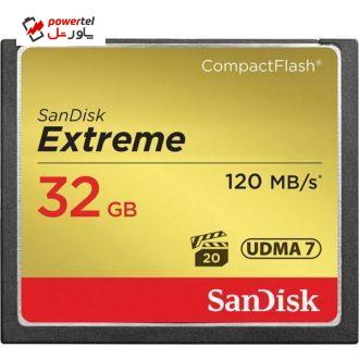 کارت حافظه CompactFlash سن دیسک مدل Extreme سرعت 800X 120MBps ظرفیت 32 گیگابایت کارت حافظه CompactFlash سن دیسک مدل Extreme سرعت 800X 120MBps ظرفیت 32 گیگابایت