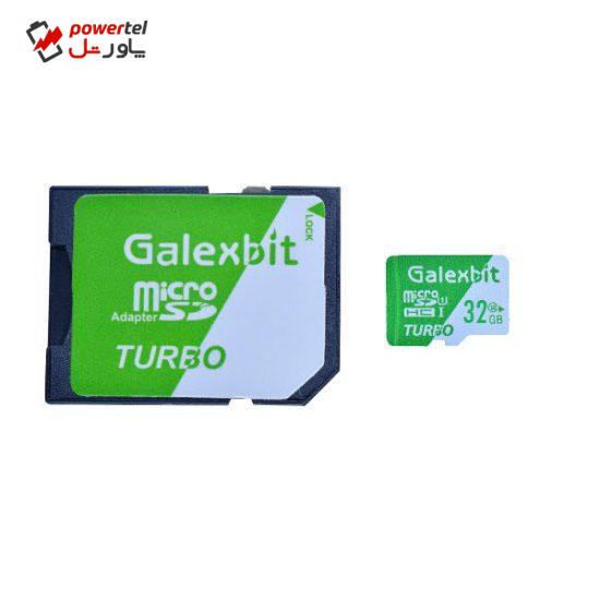 کارت حافظه microSDHC گلکسبیت مدل Turbo کلاس 10 استاندارد UHS-I سرعت 70MBps ظرفیت 32 گیگابایت به همراه آداپتور SD