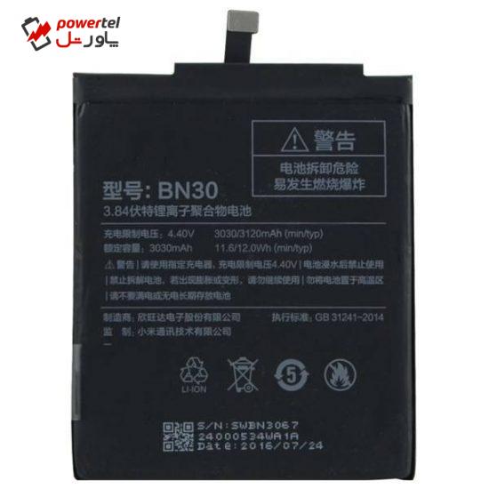 باتری موبایل مدل BN30 مناسب برای گوشی Redmi 4A