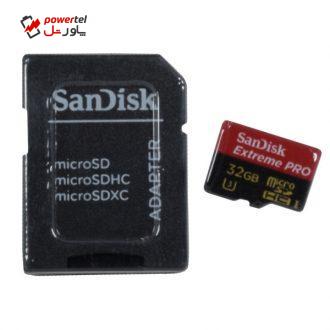 کارت حافظه Micro SDXC سن دیسک مدل Extreme PRO کلاس 3 استاندارد Extreme سرعت95Mb/s همراه آداپتور SD ظرفیت 32 گیگابایت کارت حافظه Micro SDXC سن دیسک مدل Extreme PRO کلاس 3 استاندارد Extreme سرعت95Mb/s همراه آداپتور SD ظرفیت 32 گیگابایت