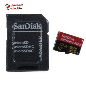 کارت حافظه Micro SDXC سن دیسک مدل Extreme PRO کلاس 3 استاندارد Extreme سرعت95Mb/s همراه آداپتور SD ظرفیت 32 گیگابایت