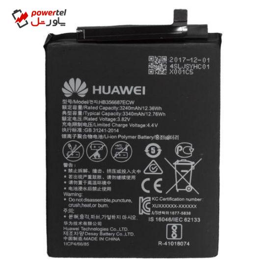 باتری موبایل مدل HB356687ECW با ظرفیت 3340mAh مناسب برای گوشی موبایل هوآوی Nova Plus
