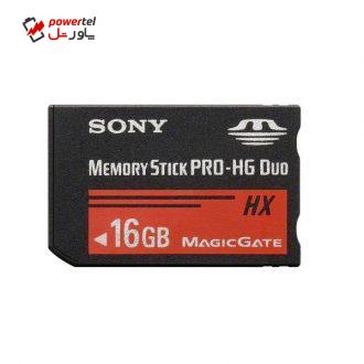 کارت حافظه Stick pro duo سونی مدل HX کلاس 2 استاندارد HG سرعت 20MB/S ظرفیت 16 گیگابایت کارت حافظه Stick pro duo سونی مدل HX کلاس 2 استاندارد HG سرعت 20MB/S ظرفیت 16 گیگابایت
