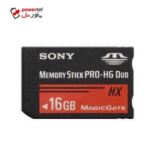 کارت حافظه Stick pro duo سونی مدل HX کلاس 2 استاندارد HG سرعت 20MB/S ظرفیت 16 گیگابایت