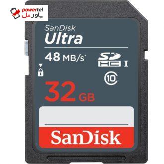 کارت حافظه SDHC سن دیسک مدل Ultra کلاس 10 استاندارد UHS-I U1 سرعت 48MBps ظرفیت 32 گیگابایت
