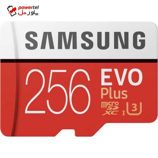 کارت حافظه microSDXC سامسونگ مدل Evo Plus کلاس 10 استاندارد UHS-I U3 سرعت 100MBps ظرفیت 256 گیگابایت