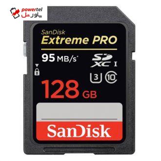 کارت حافظه SDXC سن دیسک مدل Extreme Pro کلاس 10 استاندارد UHS-I U3 سرعت 633X 95MBps ظرفیت 128 گیگابایت کارت حافظه SDXC سن دیسک مدل Extreme Pro کلاس 10 استاندارد UHS-I U3 سرعت 633X 95MBps ظرفیت 128 گیگابایت