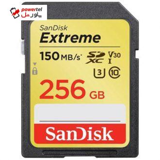 کارت حافظه SDXC سن دیسک مدل Extreme Pro V30 کلاس 10 استاندارد UHS-I  سرعت 150mbps ظرفیت 256 گیگابایت