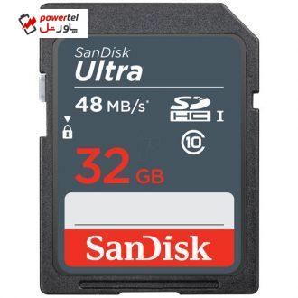 کارت حافظه SDHC سن دیسک مدل Ultra کلاس 10 استاندارد UHS-I U1 سرعت 533X 48MBps ظرفیت 32 گیگابایت کارت حافظه SDHC سن دیسک مدل Ultra کلاس 10 استاندارد UHS-I U1 سرعت 533X 48MBps ظرفیت 32 گیگابایت