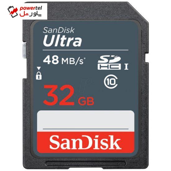 کارت حافظه SDHC سن دیسک مدل Ultra کلاس 10 استاندارد UHS-I U1 سرعت 533X 48MBps ظرفیت 32 گیگابایت