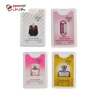 عطر جیبی زنانه اسمارت کالکشن حجم 20 میلی لیتر بسته 4 عددی عطر جیبی زنانه اسمارت کالکشن حجم 20 میلی لیتر بسته 4 عددی