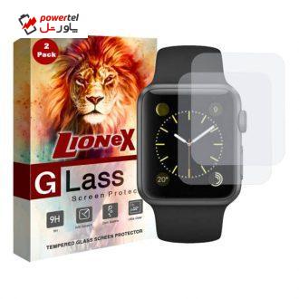 محافظ صفحه نمایش لایونکس مدل UPS مناسب برای اپل واچ 38 میلی متری بسته دو عددی
