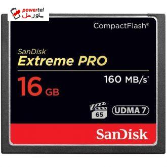 کارت حافظه CompactFlash سن دیسک مدل Extreme Pro سرعت 1067X 160MBps ظرفیت 16 گیگابایت کارت حافظه CompactFlash سن دیسک مدل Extreme Pro سرعت 1067X 160MBps ظرفیت 16 گیگابایت