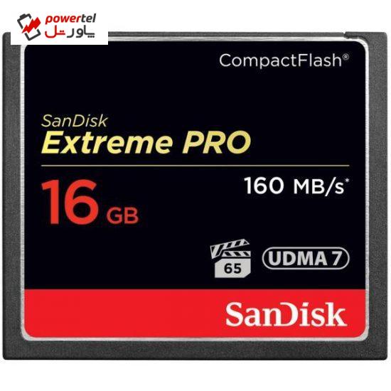 کارت حافظه CompactFlash سن دیسک مدل Extreme Pro سرعت 1067X 160MBps ظرفیت 16 گیگابایت
