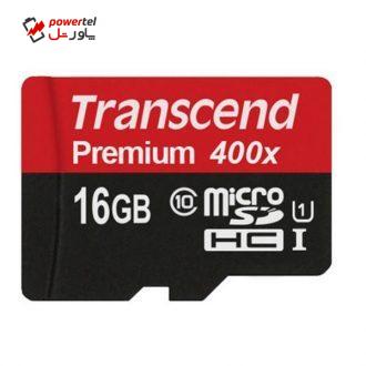 کارت حافظه microSDHC ترنسند مدل Premium کلاس 10 استاندارد UHS-I U1 سرعت 60MBps 400X ظرفیت 16 گیگابایت کارت حافظه microSDHC ترنسند مدل Premium کلاس 10 استاندارد UHS-I U1 سرعت 60MBps 400X ظرفیت 16 گیگابایت