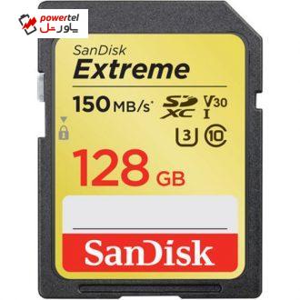 کارت حافظه SDXC سن دیسک مدل Extreme Pro V30 کلاس 10 استاندارد UHS-I  سرعت 150mbps ظرفیت 128 گیگابایت
