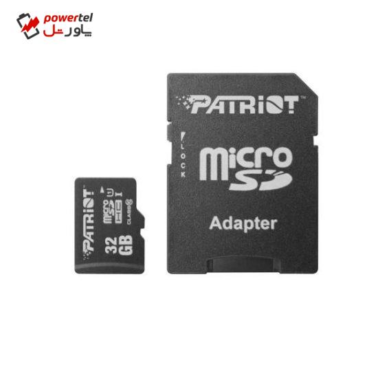 کارت حافظه میکرو اس دی پتریوت سری LX سرعت 48MB/s ظرفیت 32 گیگابایت همراه با آداپتور