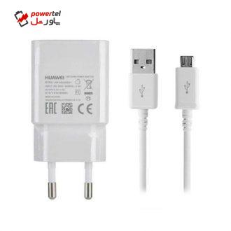شارژر دیواری مدل HW-050200E01 همراه با کابل microUSB شارژر دیواری مدل HW-050200E01 همراه با کابل microUSB