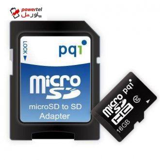 کارت حافظه میکرو اس دی پی کیو آی Micro SDHC Class 10 UHS-I 16GB+SD Adapter