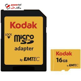 کارت حافظه microSDHC امتک کداک کلاس 10 استاندارد UHS-I U1 سرعت 85MBps 580X همراه با آداپتور SD ظرفیت 16 گیگابایت
