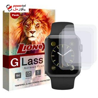 محافظ صفحه نمایش لایونکس مدل UPS مناسب برای اپل واچ 38 میلی متری بسته سه عددی