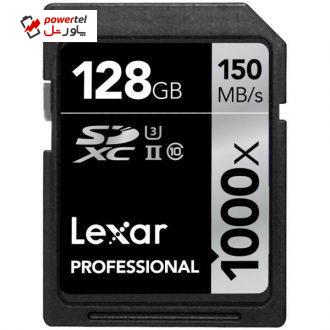 کارت حافظه SDXC لکسار مدل Professional کلاس 10 استاندارد UHS-II U3 سرعت 150MBps ظرفیت 128 گیگابایت