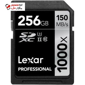 کارت حافظه SDXC لکسار مدل Professional کلاس 10 استاندارد UHS-II U3 سرعت 150MBps ظرفیت 256 گیگابایت