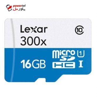 کارت حافظه microSDHC لکسار مدل High-Performance کلاس 10 استاندارد UHS-I U1 سرعت 45MBps ظرفیت 16 گیگابایت