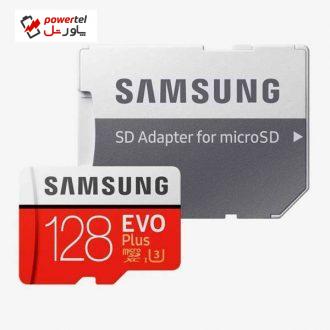 کارت حافظه microSDXC مدل Evo Plus کلاس 10 استاندارد UHS-I U3 سرعت 100MBps ظرفیت 128 گیگابایت به همراه آداپتور SD