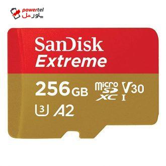 کارت حافظه microSDXC سن دیسک مدل Extreme کلاس A2 استاندارد UHS-I U3 سرعت 160MBps ظرفیت 256 گیگابایت