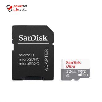 کارت حافظه microSDXC سن دیسک مدل Ultra کلاس 10 استاندارد UHS-I سرعت 100MBps ظرفیت 32 گیگابایت به همراه آداپتور SD کارت حافظه microSDXC سن دیسک مدل Ultra کلاس 10 استاندارد UHS-I سرعت 100MBps ظرفیت 32 گیگابایت به همراه آداپتور SD