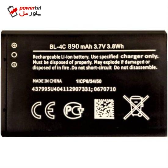 باتری موبایل  ان او کی مدل BL4C ظرفیت 890 میلی آمپر ساعت مناسب برای گوشی موبایل نوکیا 6300