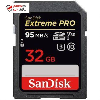 کارت حافظه SDHC سن دیسک مدل Extreme Pro V30 کلاس 10 استاندارد UHS-I U3 سرعت 95MBps 633X ظرفیت 32 گیگابایت کارت حافظه SDHC سن دیسک مدل Extreme Pro V30 کلاس 10 استاندارد UHS-I U3 سرعت 95MBps 633X ظرفیت 32 گیگابایت
