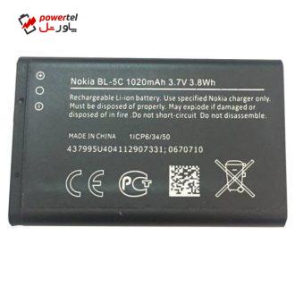 باتری موبایل مدل BL-5C  با ظرفیت 1020mAh مناسب برای گوشی موبایل نوکیا 5C