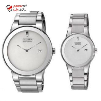 ست ساعت مچی عقربه ای زنانه و مردانه سیتی زن مدل AU1060-51A  GA1050-51A