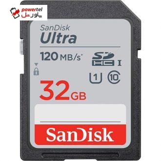 کارت حافظه SDHC سن دیسک مدل Ultra کلاس 10 استاندارد UHS-I U1 سرعت 120MBps ظرفیت 32 گیگابایت کارت حافظه SDHC سن دیسک مدل Ultra کلاس 10 استاندارد UHS-I U1 سرعت 120MBps ظرفیت 32 گیگابایت