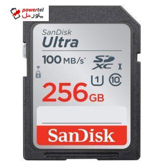 کارت حافظه SDXC سن دیسک مدل Ultra کلاس 10 استاندارد UHS-I U1 سرعت 100MBps ظرفیت 256 گیگابایت