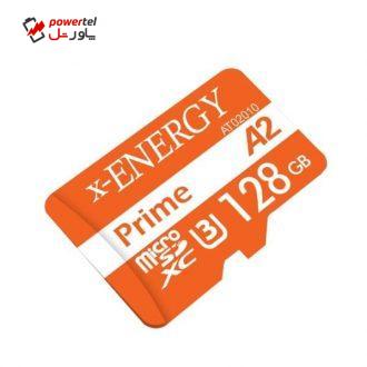 کارت حافظه microSDXC ایکس انرژی مدل Prime کلاس A2 استاندارد UHS-I U3 سرعت 80MBps ظرفیت 128 گیگابایت به همراه آداپتور SD