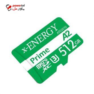 کارت حافظه microSDXC ایکس انرژی مدل Prime کلاس A2 استاندارد UHS-I U3 سرعت 80MBps ظرفیت 512 گیگابایت به همراه آداپتور SD کارت حافظه microSDXC ایکس انرژی مدل Prime کلاس A2 استاندارد UHS-I U3 سرعت 80MBps ظرفیت 512 گیگابایت به همراه آداپتور SD
