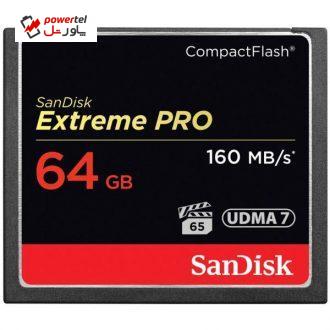 کارت حافظه CompactFlash سن دیسک مدل Extreme Pro سرعت 1067X 160MBps ظرفیت 64 گیگابایت کارت حافظه CompactFlash سن دیسک مدل Extreme Pro سرعت 1067X 160MBps ظرفیت 64 گیگابایت