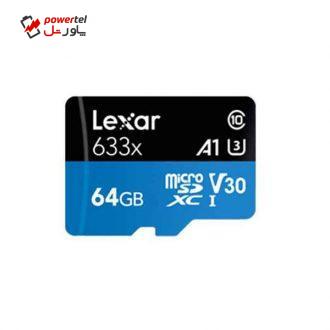 کارت حافظه microSDXC لکسار مدل 633X کلاس 10 استاندارد UHS-I U3 سرعت ظرفیت 64گیگابایت کارت حافظه microSDXC لکسار مدل 633X کلاس 10 استاندارد UHS-I U3 سرعت ظرفیت 64گیگابایت