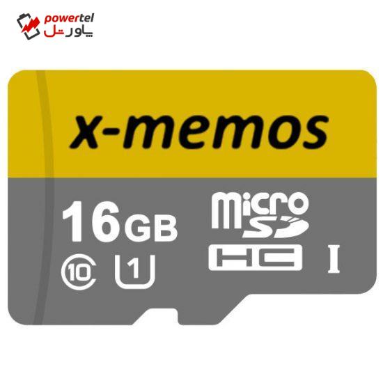 کارت حافظه microSDHC ایکس-مموس کلاس 10 استاندارد UHS-I U1 سرعت 30MBps ظرفیت 16 گیگابایت